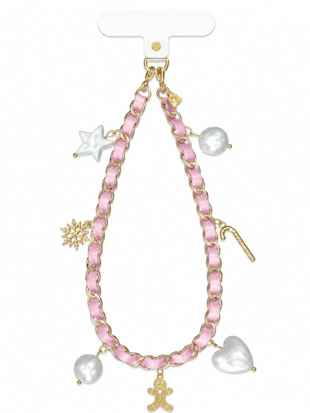 NWT Velvet Caviar Pink Holiday Leather Chain Phone Charm